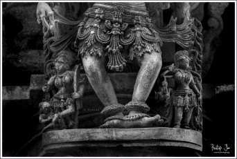 Stone Carved Dancer in Hoysaleswara Temple at Halebidu