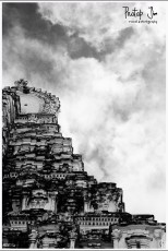 Virupaksha Temple in black and white