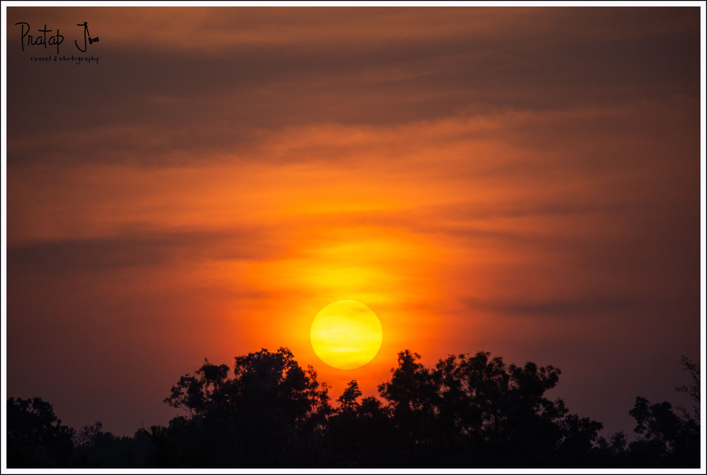 Sunset with orange and red colours