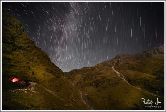 Star trails over Kuari Pass