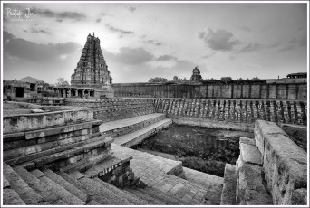 Black and White Image of Virupaksha Temple