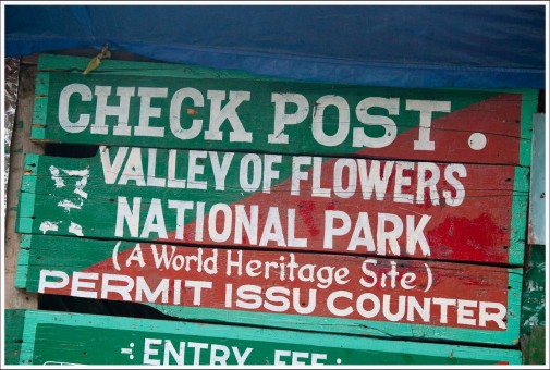 Check post at Valley of Flower National Park