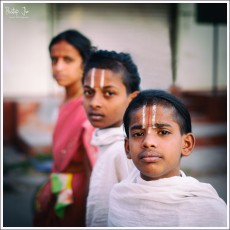 Iyengar students who stay in Melkote to learn the Vedas
