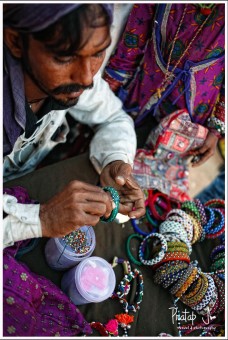 Nomadic Trader with colorful wares