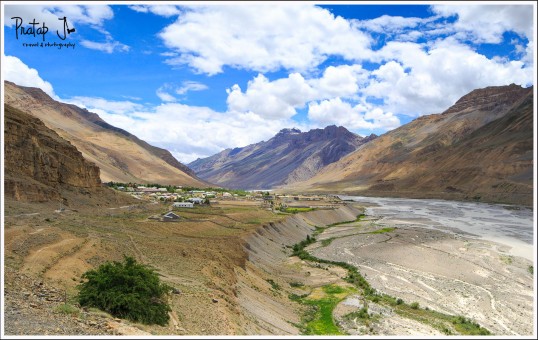 A View of Kaza and Spiti River