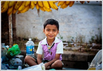 Young banana seller