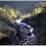 An unnamed waterfall in Sikkim on the way to Gurudongmar lake