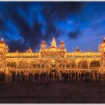 Mysore palace lit up on a public holiday