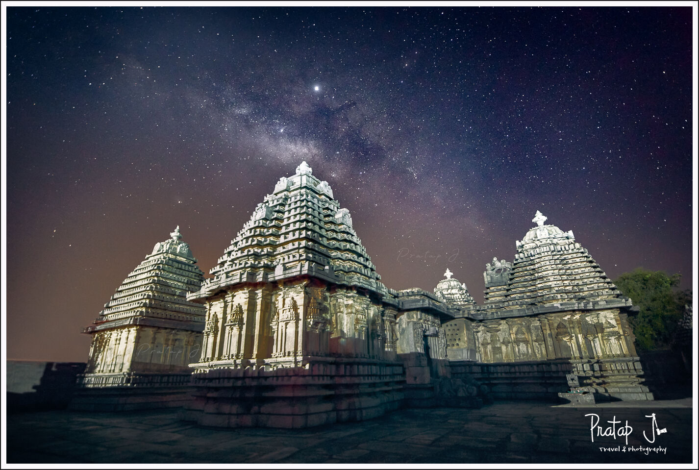 Milky Way over an ancient Hindu Hoysala Temple in Karnataka