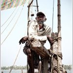 Portrait of a Fisherman near the Chinese Fishing nets at Kochi