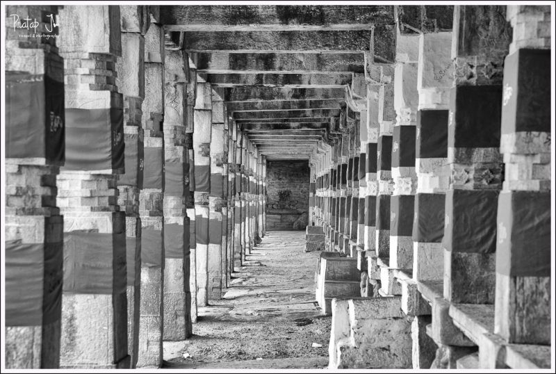 Pillars at the corridor surrounding the Kalyani