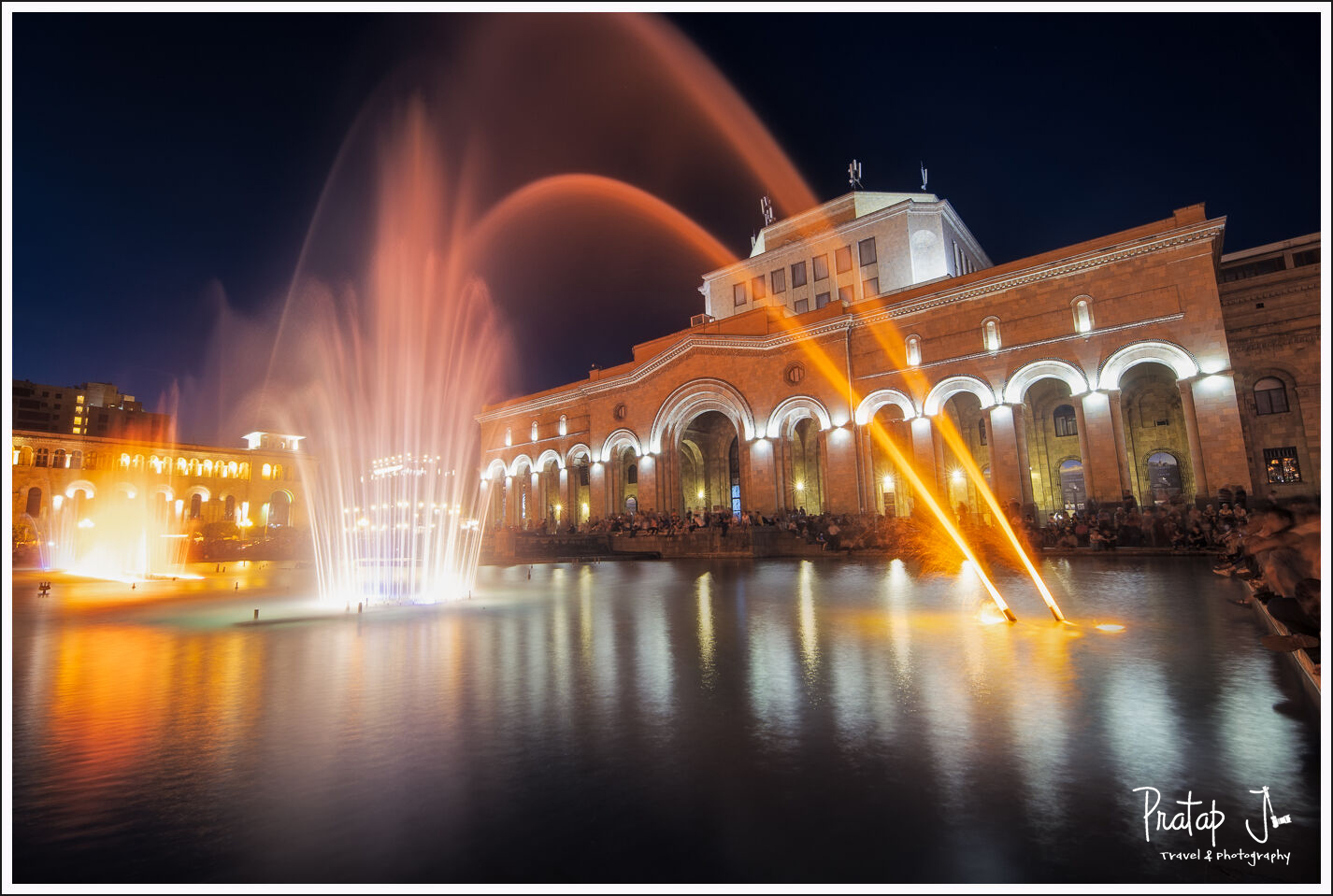 musical fountain at the republic square of Armenia