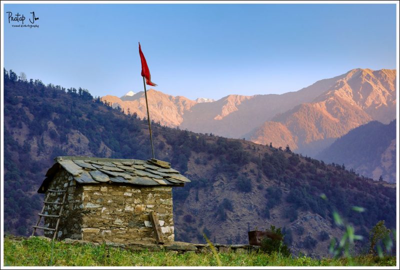 Tiny temple made of stone in Uttaranchal